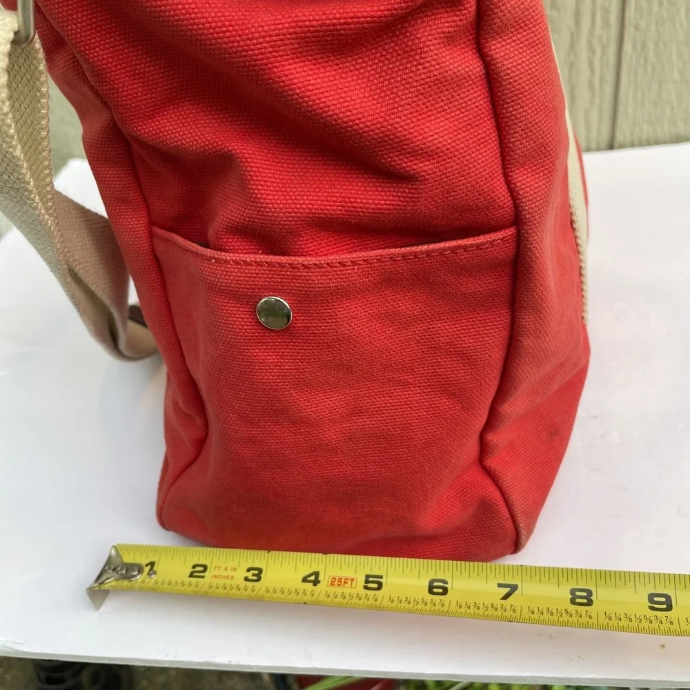 VTG Frank Daniel Tote Crossbody Bag Red Heavy Canvas Handmade Italy Designer